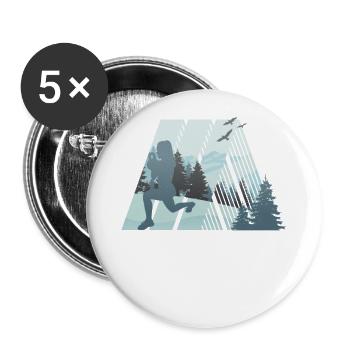 HIIT Fitness Frau - Buttons klein 25 mm (5er Pack) - Weiß - Vorne