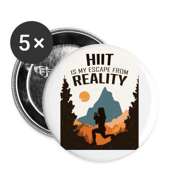 HIIT, Fitness Frau - Buttons klein 25 mm (5er Pack) - Weiß - Vorne