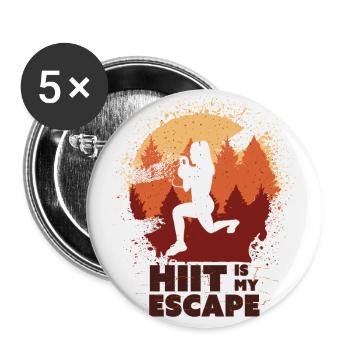 HIIT, Fitness Frau - Buttons klein 25 mm (5er Pack) - Weiß - Vorne