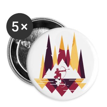 Arrowtag Tir à l’arc - Lot de 5 petits badges (25 mm) - blanc - Devant