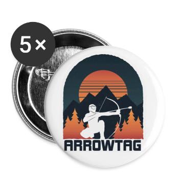 Arrowtag Tir à l’arc - Lot de 5 petits badges (25 mm) - blanc - Devant
