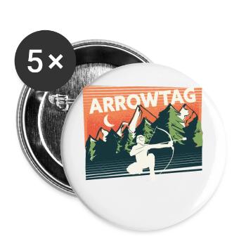 Arrowtag Tir à l’arc - Lot de 5 petits badges (25 mm) - blanc - Devant