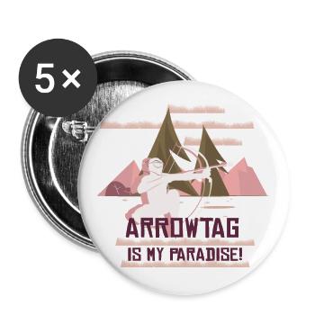 Arrowtag Tir à l’arc - Lot de 5 petits badges (25 mm) - blanc - Devant