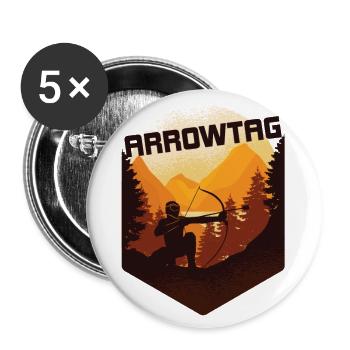 Arrowtag Tir à l’arc - Lot de 5 petits badges (25 mm) - blanc - Devant