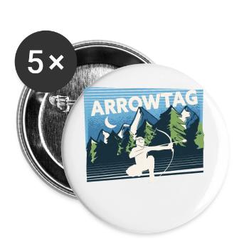 Arrowtag Tir à l’arc - Lot de 5 petits badges (25 mm) - blanc - Devant