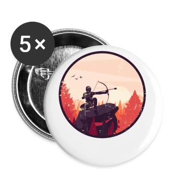 Arrowtag Tir à l’arc - Lot de 5 petits badges (25 mm) - blanc - Devant