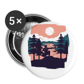 Arrowtag Tir à l’arc - Lot de 5 petits badges (25 mm) - blanc - Devant