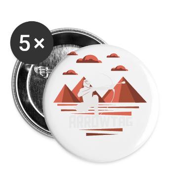 Arrowtag Tir à l’arc - Lot de 5 petits badges (25 mm) - blanc - Devant