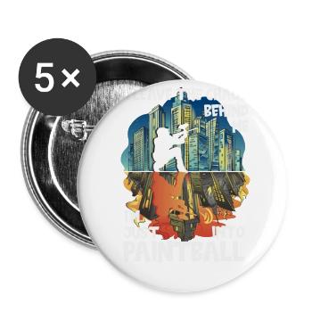 Chaos Paintball - Buttons small 1''/25 mm (5-pack) - white - Front
