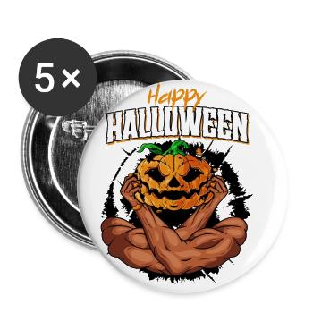 Happy Halloween - Buttons klein 25 mm (5er Pack) - Weiß - Vorne