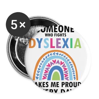 Dyslexia Teacher for Legathenia Therapists - Buttons small 1''/25 mm (5-pack) - white - Front