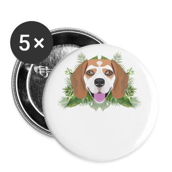 Tropical Beagle - Buttons klein 25 mm (5er Pack) - Weiß - Vorne