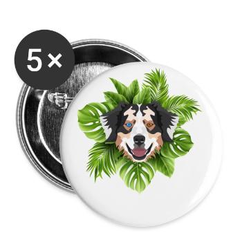 Tropical Australian Shepherd - Buttons klein 25 mm (5er Pack) - Weiß - Vorne