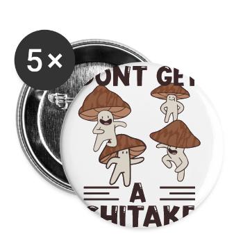 Pilzsammler und Pilz Freunde - Buttons klein 25 mm (5er Pack) - Weiß - Vorne