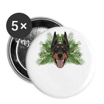 Tropical Dobermann - Buttons klein 25 mm (5er Pack) - Weiß - Vorne