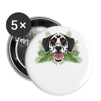 Tropical Dalmatiner - Buttons klein 25 mm (5er Pack) - Weiß - Vorne