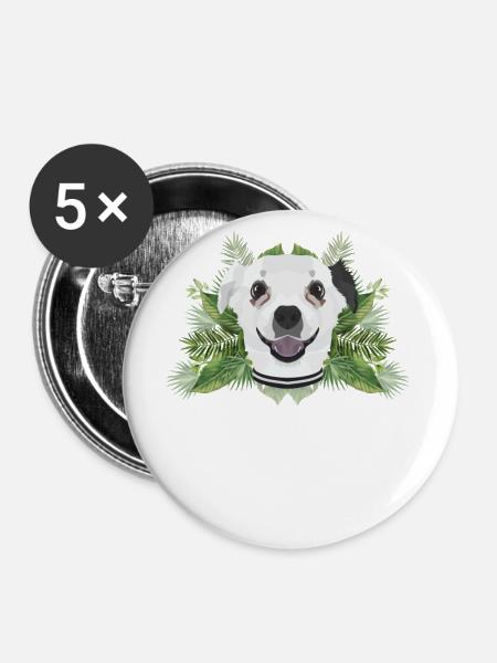 Tropical Chihuahua - Buttons klein 25 mm (5er Pack) - Weiß