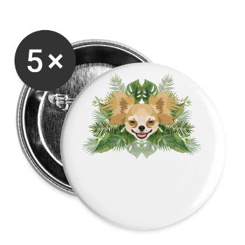 Tropical Chihuahua - Buttons klein 25 mm (5er Pack) - Weiß - Vorne
