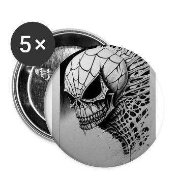 Grindcore Occult Horror Skull Art Death Metal Thra - Buttons small 1''/25 mm (5-pack) - white - Front