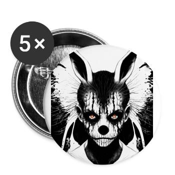 Horror Fan Motiv Totenköpfe Horrorfilm Death Metal - Buttons klein 25 mm (5er Pack) - Weiß - Vorne