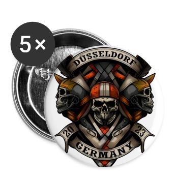 Düsseldorf Germany 2023 - Biker Style - Buttons klein 25 mm (5er Pack) - Weiß - Vorne