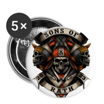 Sons of Rath Düsseldorf - Buttons klein 25 mm (5er Pack) - Weiß - Vorne