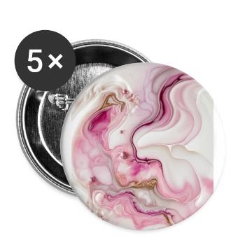 Pastellrosa und goldenes Farbwirbelmuster - Buttons klein 25 mm (5er Pack) - Weiß - Vorne