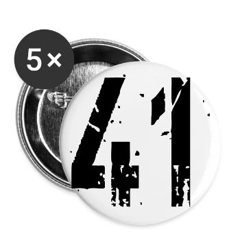 41 Nummer 41 - Buttons klein 25 mm (5er Pack) - Weiß - Vorne
