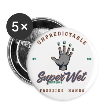 Unpredictable freezing hands (Clean Style) - Buttons small 1''/25 mm (5-pack) - white - Front