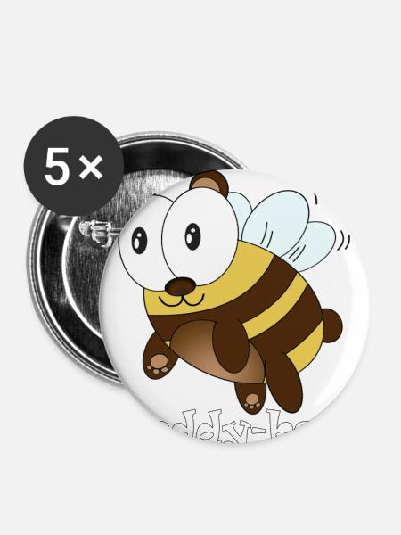 teddy bee - Buttons klein 25 mm (5er Pack) - Weiß