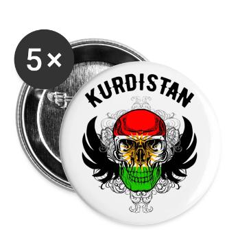 Kurdistan Flagge Bakur Bashur Rojava Rojhlt Newroz - Buttons klein 25 mm (5er Pack) - Weiß - Vorne