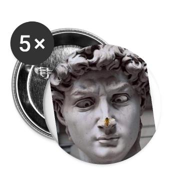 David par Michelangelo - Lot de 5 petits badges (25 mm) - blanc - Devant