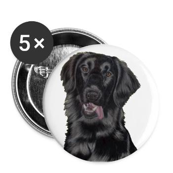 flatcoated retriever pastels - Buttons small 1''/25 mm (5-pack) - white - Front