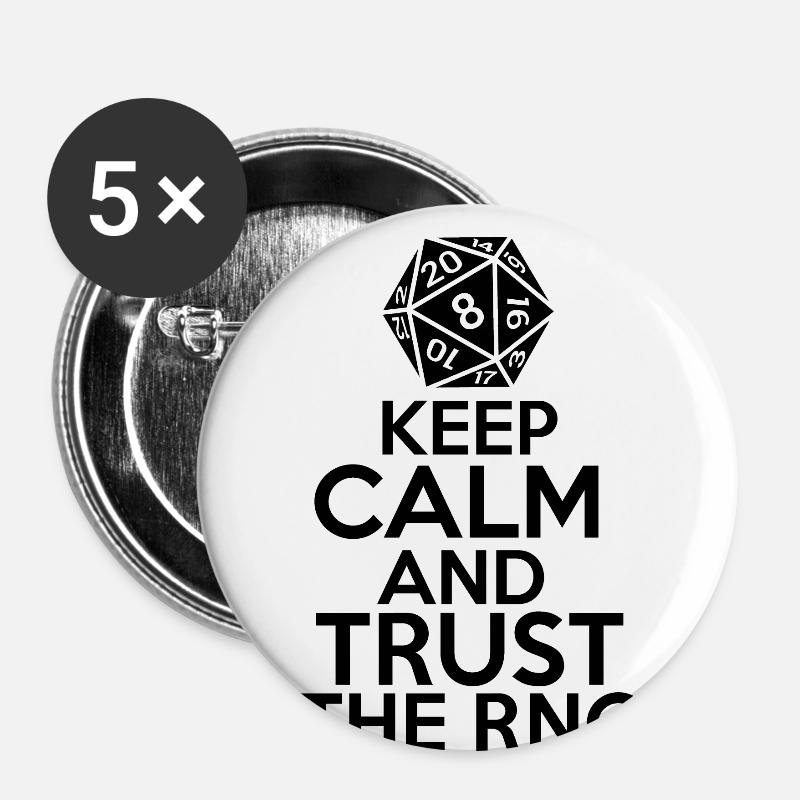 Dice RNG RPG Role-playing Dungeon Funny Gift - Buttons small 1''/25 mm (5-pack) - white