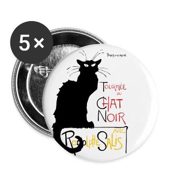 Black Cat Tour - Buttons small 1''/25 mm (5-pack) - white - Front