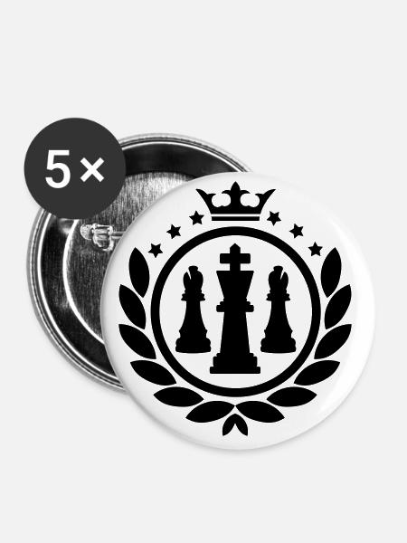 Lorbeerkranz (Schach) - Buttons klein 25 mm (5er Pack) - Weiß