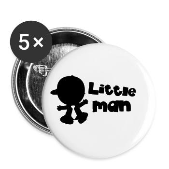 Little man - Buttons small 1''/25 mm (5-pack) - white - Front