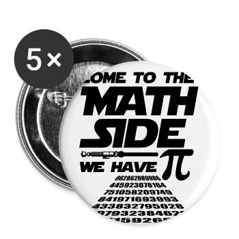 Math Pi Dark Page Word Game Fantasy Gift - Buttons small 1''/25 mm (5-pack) - white - Front