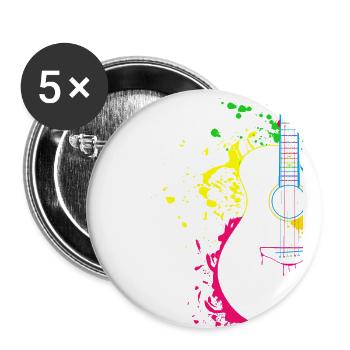 Gitarre Musiker Geschenkidee für Gitarristen - Buttons klein 25 mm (5er Pack) - Weiß - Vorne