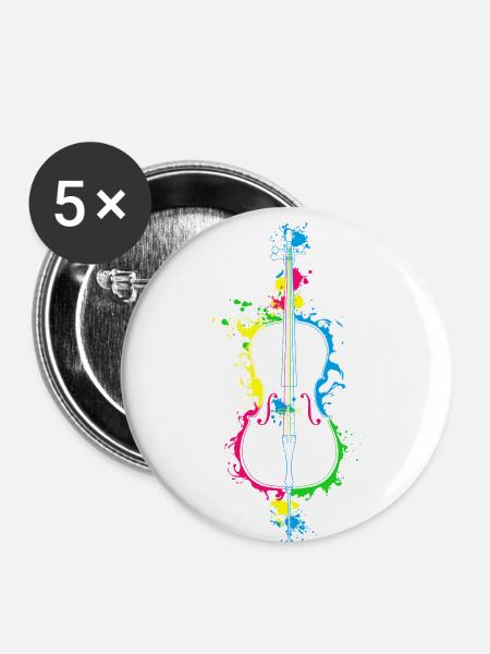 Cello Streichinstrument Violine Violoncello - Buttons klein 25 mm (5er Pack) - Weiß