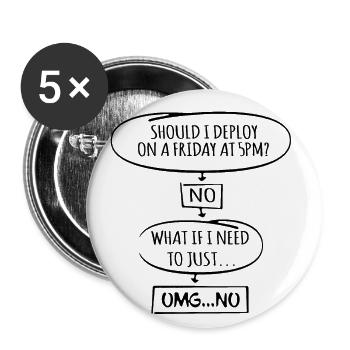 Code Programmer Nerd Update Developer Gift - Buttons small 1''/25 mm (5-pack) - white - Front