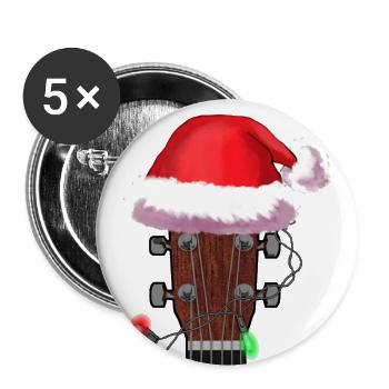 Weihnachten Gitarre Musiker Xmas Geschenkidee - Buttons klein 25 mm (5er Pack) - Weiß - Vorne