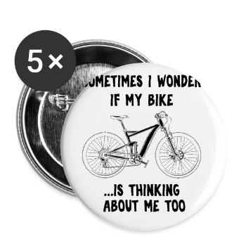 Bicycle cyclist e-bike environment future gift - Buttons small 1''/25 mm (5-pack) - white - Front