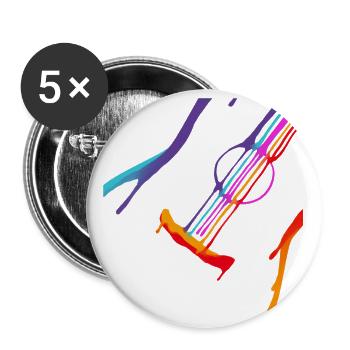 Dégradé de couleur Guitare acoustique - Lot de 5 petits badges (25 mm) - blanc - Devant