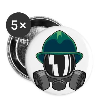 Feuerwehr Freiwillige Feuerwehrmann Feuer Brand - Buttons klein 25 mm (5er Pack) - Weiß - Vorne