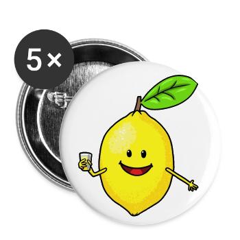 Funny Sour Lemon Healthy Vitamins Winter Time - Buttons small 1''/25 mm (5-pack) - white - Front