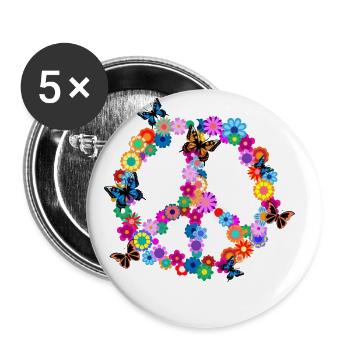 Frieden - Buttons klein 25 mm (5er Pack) - Weiß - Vorne