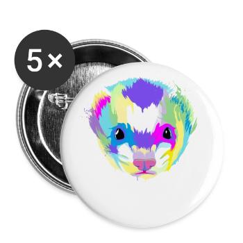 Splash Ferret - Buttons small 1''/25 mm (5-pack) - white - Front