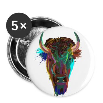 Bison Splash - Buttons small 1''/25 mm (5-pack) - white - Front