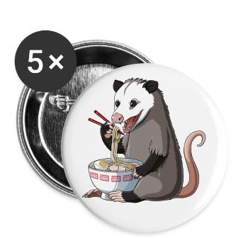 Opossum Eats Ramen Noodles - Buttons small 1''/25 mm (5-pack) - white - Front